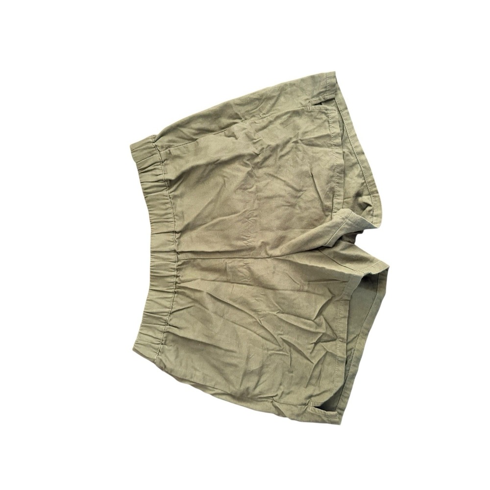 Madewell Women's Green Pull-On Shorts Size Small S | Casual Linen Blend - Picture 6 of 6